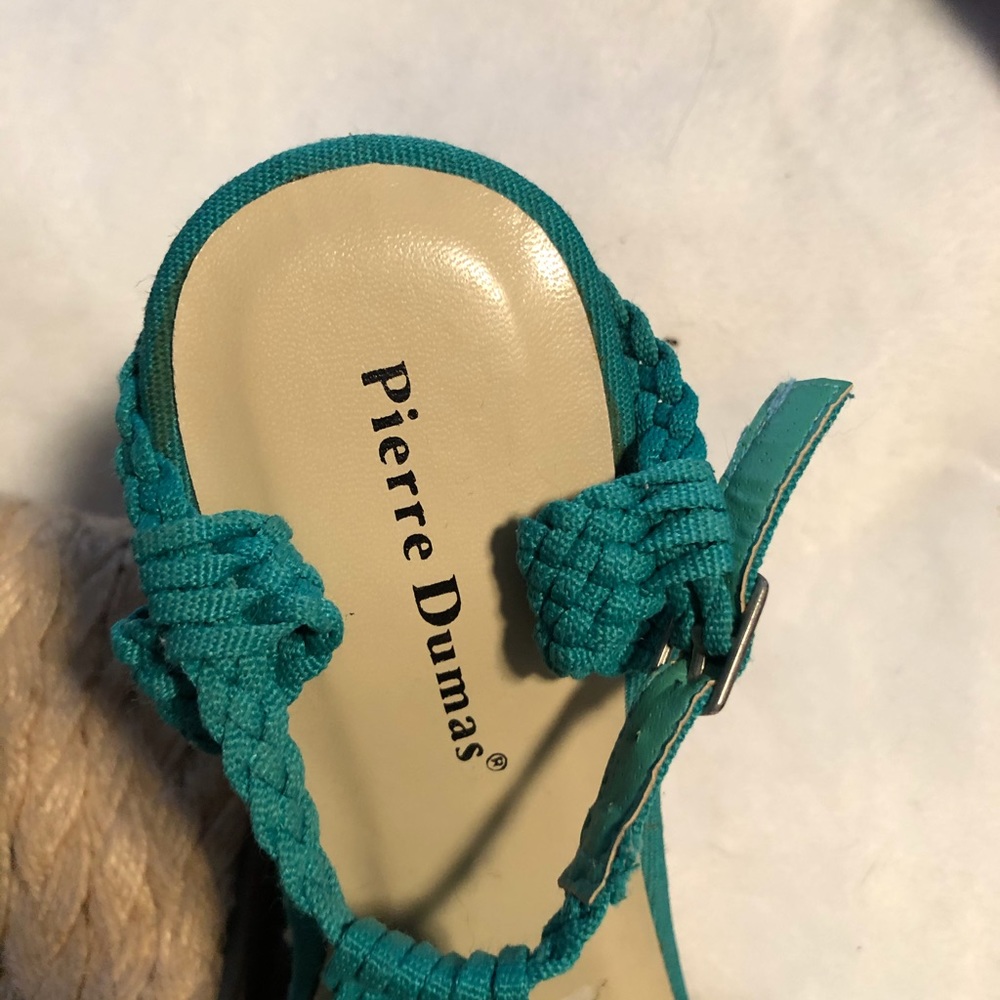 Turquoise Wedge Sandals - Picture 3 of 4
